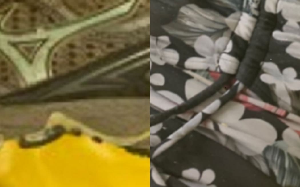 The floral top and grey sneakers worn by an unidentified woman found dead in Charleston on the West Coast.