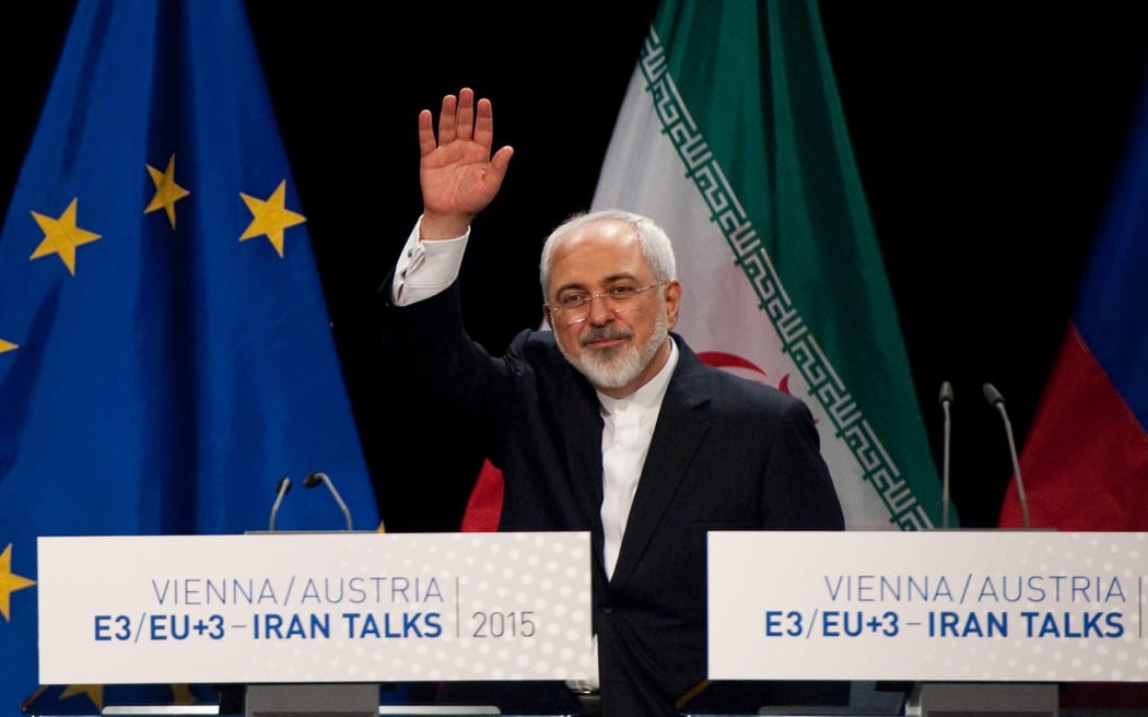 Iranian Foreign Minister Mohammad Javad Zarif at the end of Iran nuclear talks in Vienna.