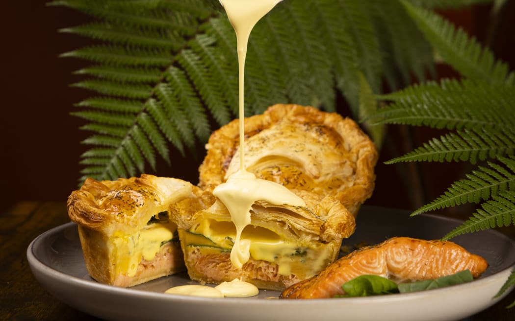 A pie inspired by eggs benedict at Salut in Wellington.