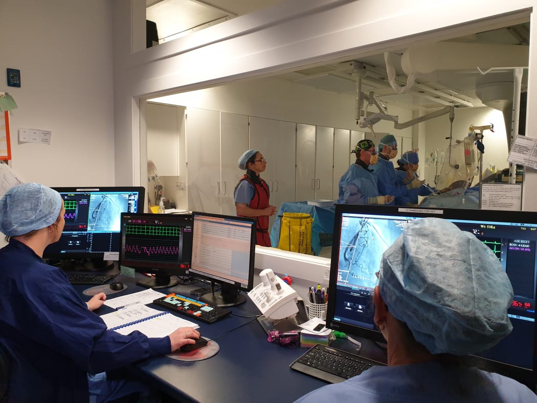 An angiogram taking place at Middlemore’s cardiac catheter laboratory.