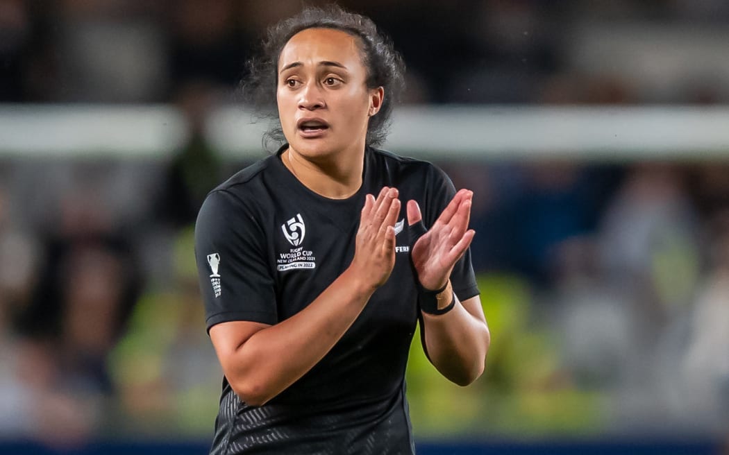 Ruahei Demant of New Zealand during the Women's Rugby World Cup semi-final match between New Zealand and France at Eden Park in Auckland, New Zealand on Saturday November 05, 2022. Copyright photo: Aaron Gillions / www.photosport.nz