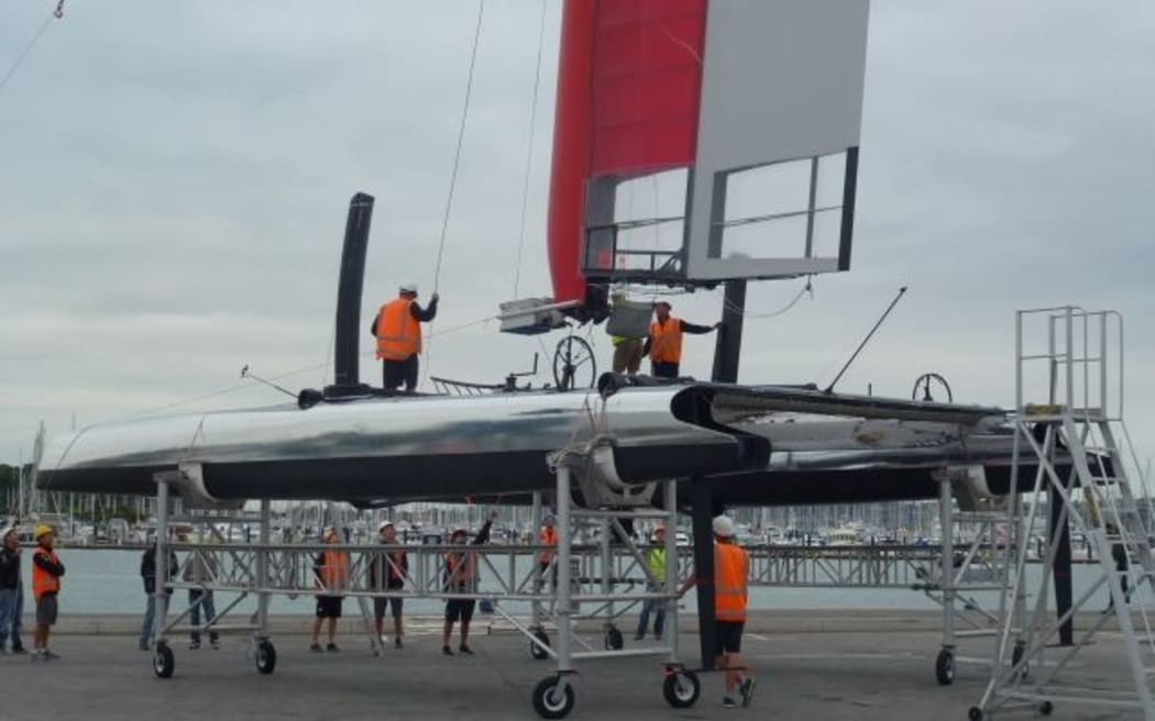 Team New Zealand launch new boat 2015.