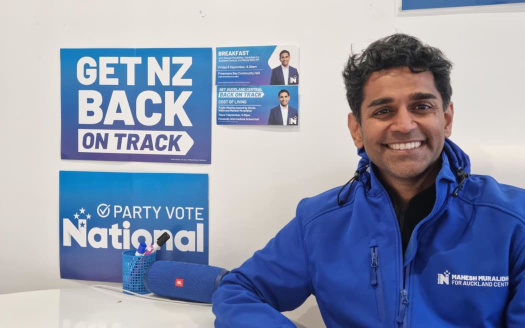 National Party candidate Mahesh Muralidhar, a venture capitalist and entrepreneur.