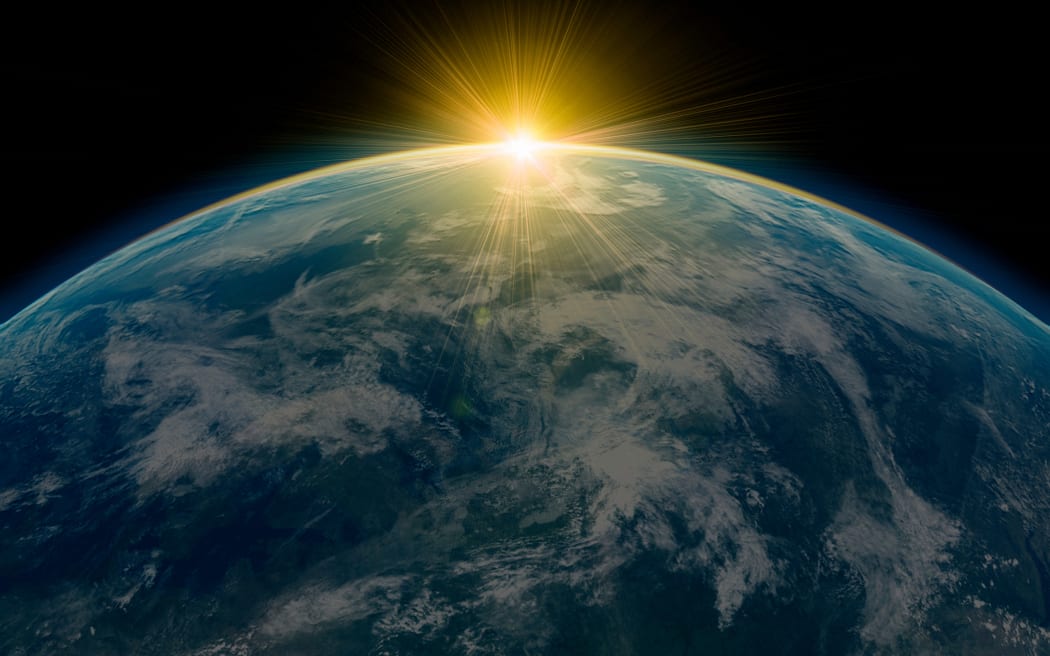 Sunrise over planet earth