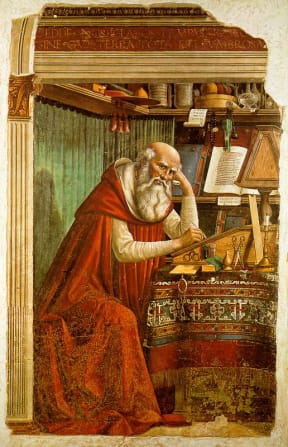 St. Jerome in His Study (1480), by Domenico Ghirlandaio.