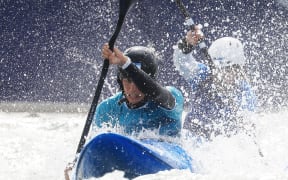 Luuka Jones of New Zealand in the Canoe Slalom cross heats.
Canoe slalom at Nautical St - White water, Paris, France on Sunday 4 August 2024. Photo credit: Iain McGregor / www.photosport.nz