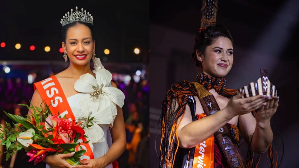 Miss Hibiscus Melania Toraa, left, and Miss Samoa Litara Ieremia-Allan.