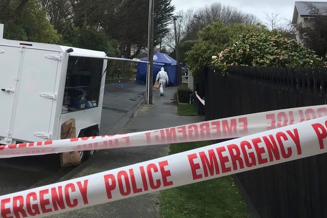 The scene of the fatal stabbing on Medbury Terrace, in the suburb of Fendalton