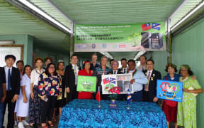Taiwan government officials join with Marshall Islands Ministry of Health and Human Services representatives earlier in January for one of many donations Taiwan has provided in recent months in support of Majuro hospital services.