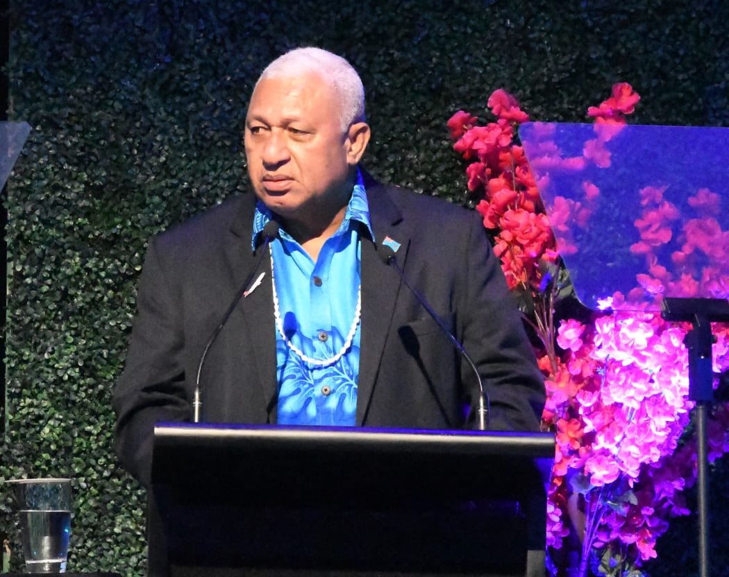 Prime Minister Frank Bainimarama addressed the Flying Fijians at their World Cup farewell.