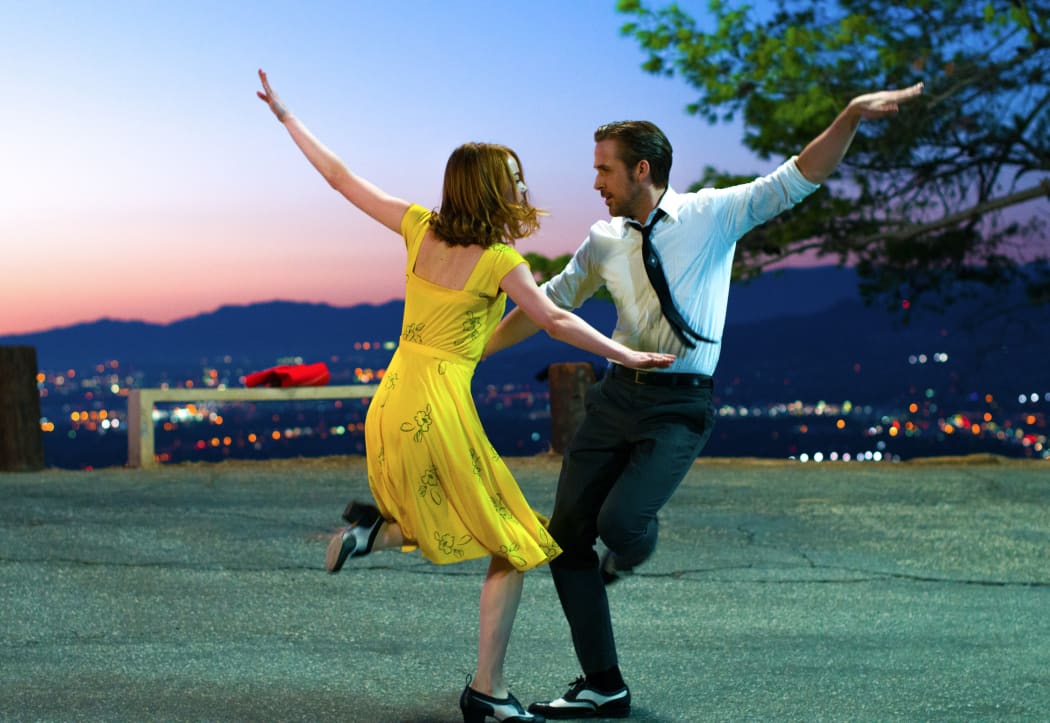 Emma Stone and Ryan Gosling at magic hour in Damien Chazelle’s La La Land