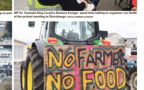 photo from King Countty News of laast week's Groundswell protest in Te Awamutu.