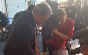 Winston Peters casts his early vote in the 2017 general election.
