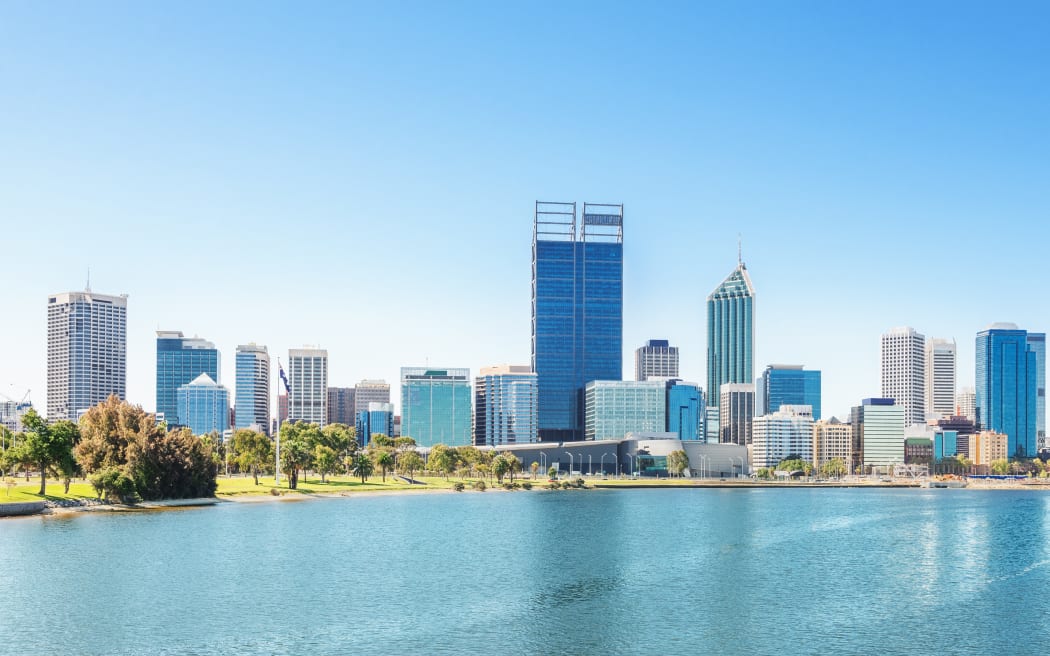 skyline of Perth with city central business district at the noon