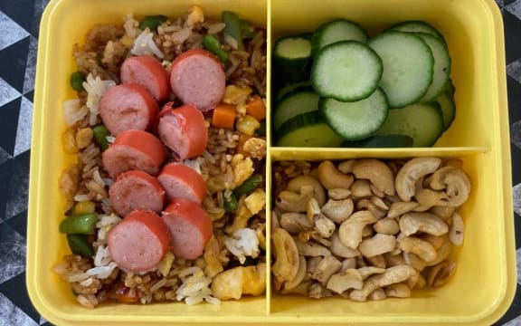 Fried rice in a school lunch box