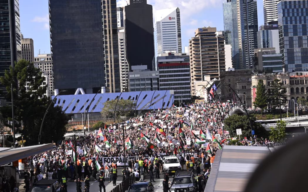 Thousands of people turned out in Brisbane to protest the war in Gaza.