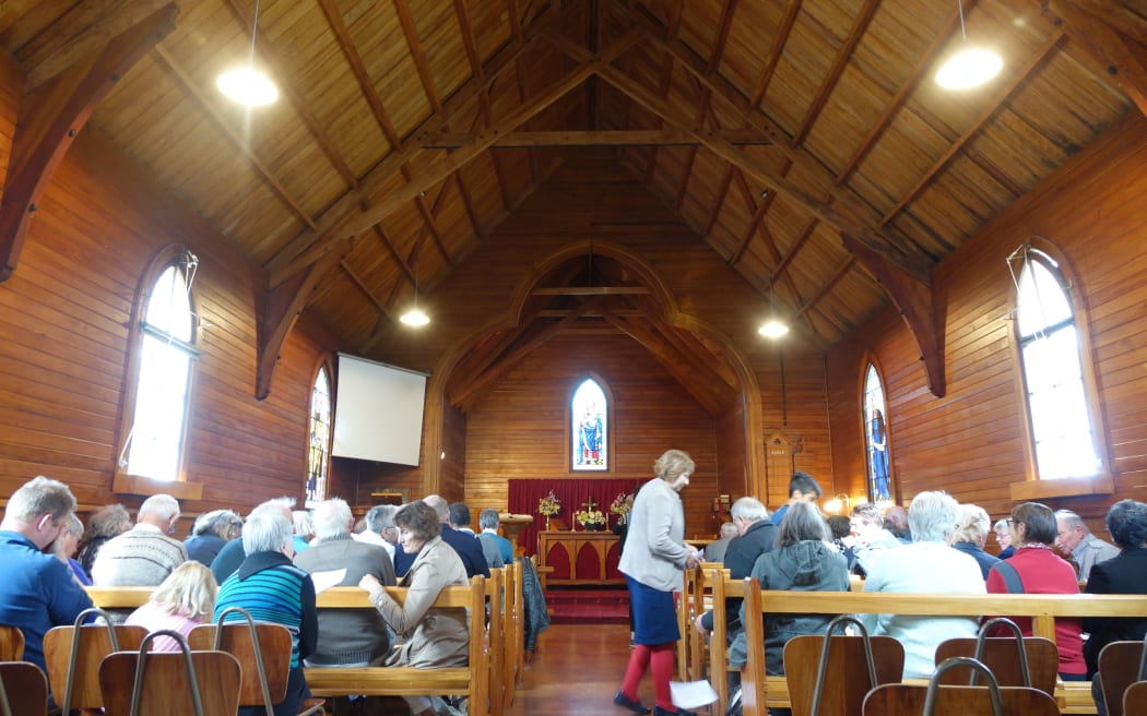 Inside the St Peters chapel in Ward.