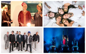From top left, Acappolinations, the LatinAotearoa dance band, Ipu Kodam Japanese Drum Team and Fat  Freddy's Drop