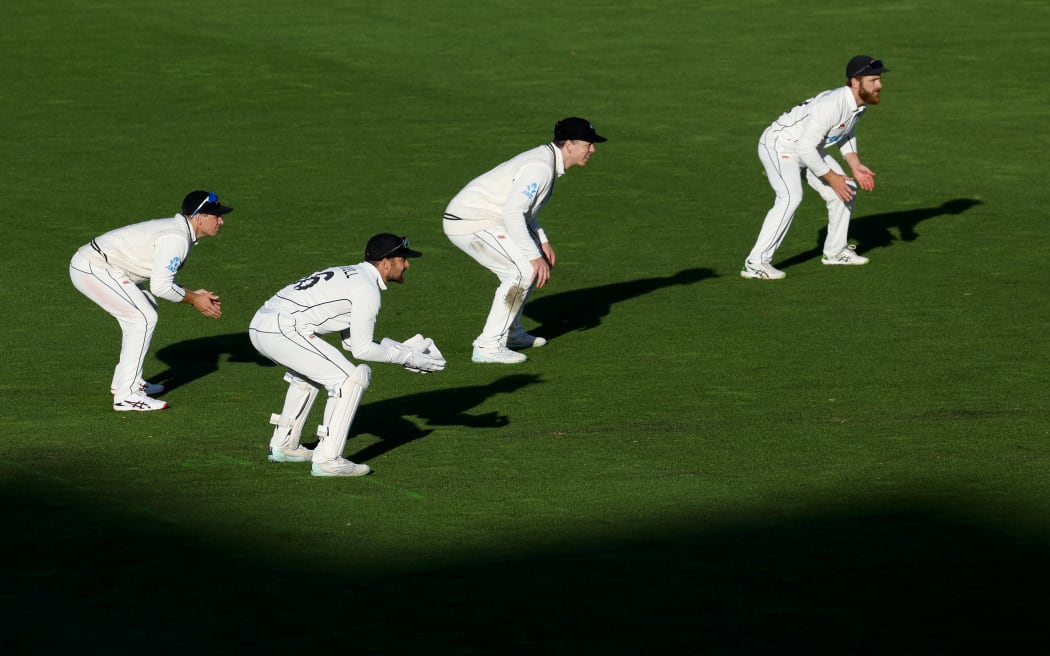 L to R, Tom Latham, Tom Blundell, Michael Bracewell and Kane Williamson.