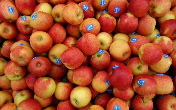 Jazz apples at the Harbourside Market in Wellington.
