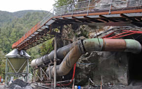 The entrance of the Pike River coal mine where 29 men were killed by an explosion.