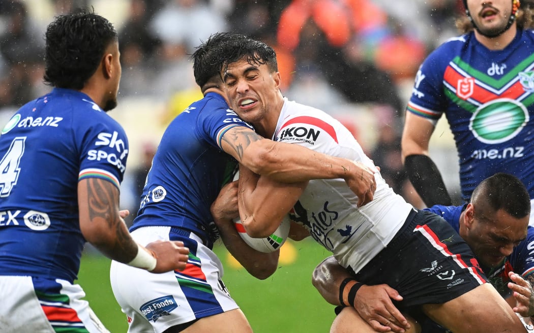 Roosters player Joseph-Aukuso Suaalii during the Warriors v Roosters NRL Rugby League game. Mt Smart Stadium, Auckland, New Zealand. Sunday 30 April 2023.
© Photo: Andrew Cornaga / www.photosport.nz