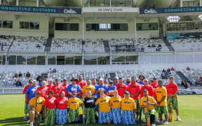 Kilikiti players posing at Basin Reserve