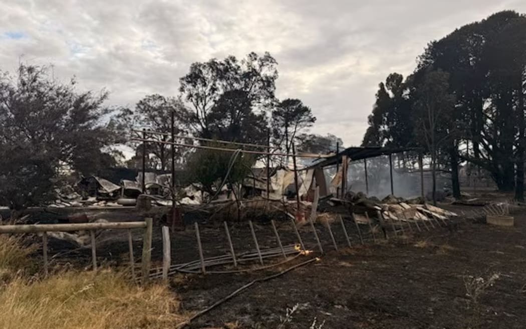 Fire swept through the town of Harcourt on Friday.