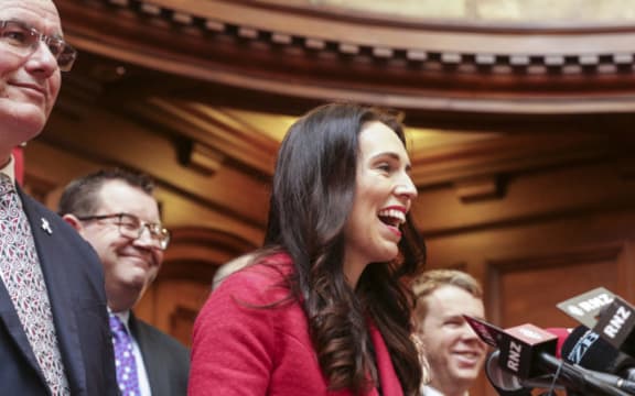 Jacinda Ardern, Labour Party Leader addresses media at Parliament after Little stands down.