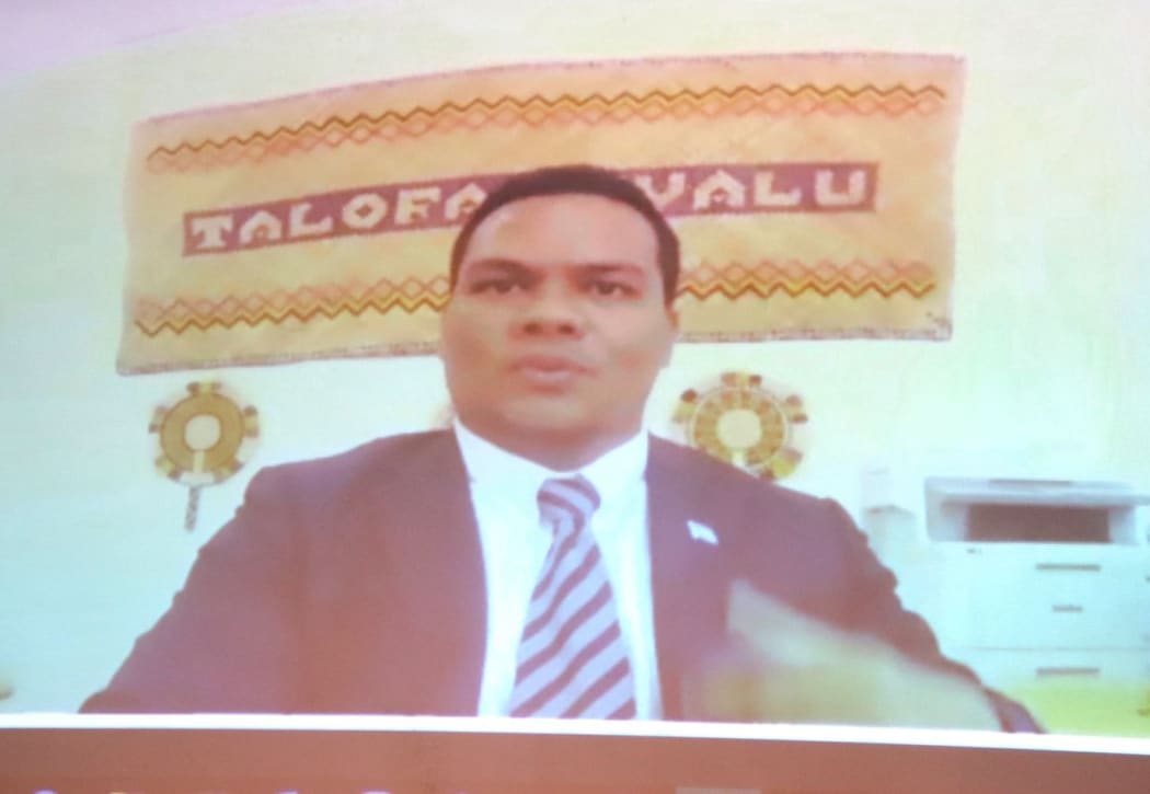 Simon Kofe is Tuvalu Foreign Minister.