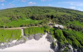 A beach-side road on Atiu