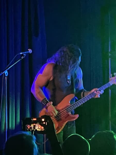 Jason Momoa performs with his band Oof Tatatata at the Tuning Fork in Auckland.