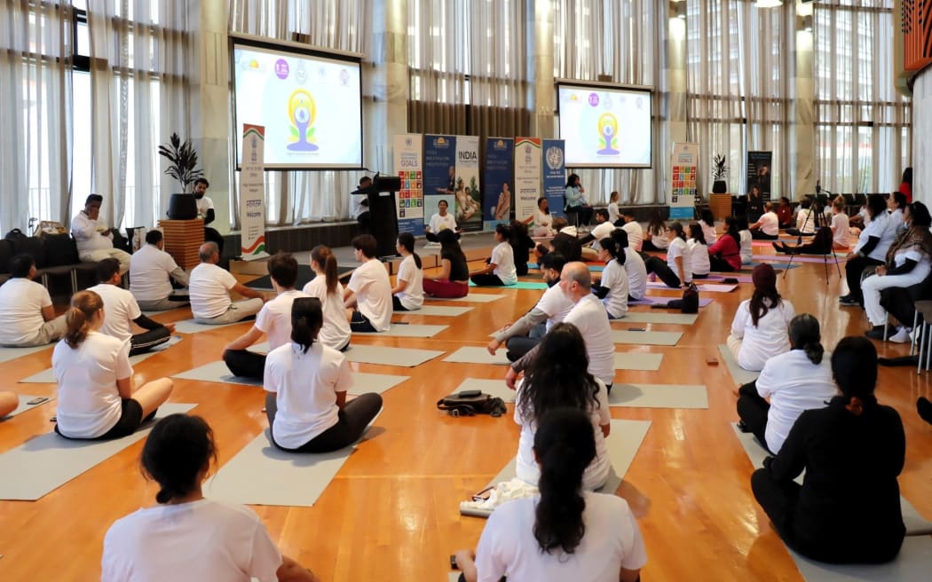International Day of Yoga celebration at New Zealand Parliament.