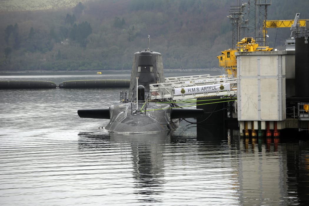 Astute-class submarine HMS Artful pictured before officially becoming a commissioned warship of the Royal Navy at a ceremony at Faslane Naval Base, Rhu, Scotland in March 2016.