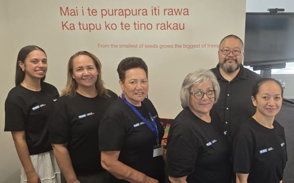 A research team from independent Whanganui research institute Te Atawhai o Te Ao is set to gather information about the impacts of dementia. From left: Ngākura Ponga, Te Aroha McDonnell, Pare Smith, Michelle Tui, Aaron Davis (back) and Alana Broughton.