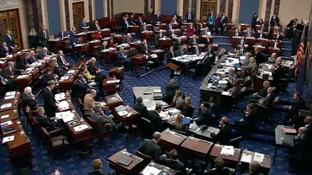 The US Senate during the impeachment trial of US President Donald Trump on 22 January.