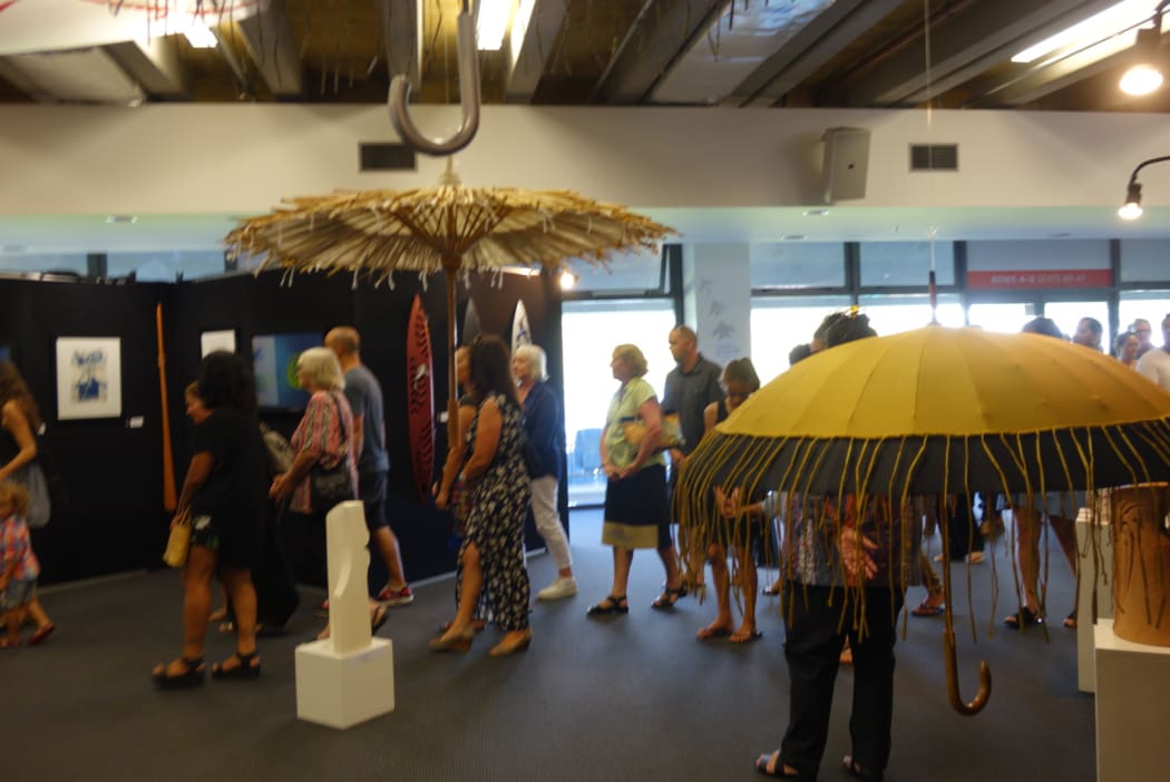 Scene from the Toi Ngāpuhi exhibition opening at Toll stadium in Whangarei.