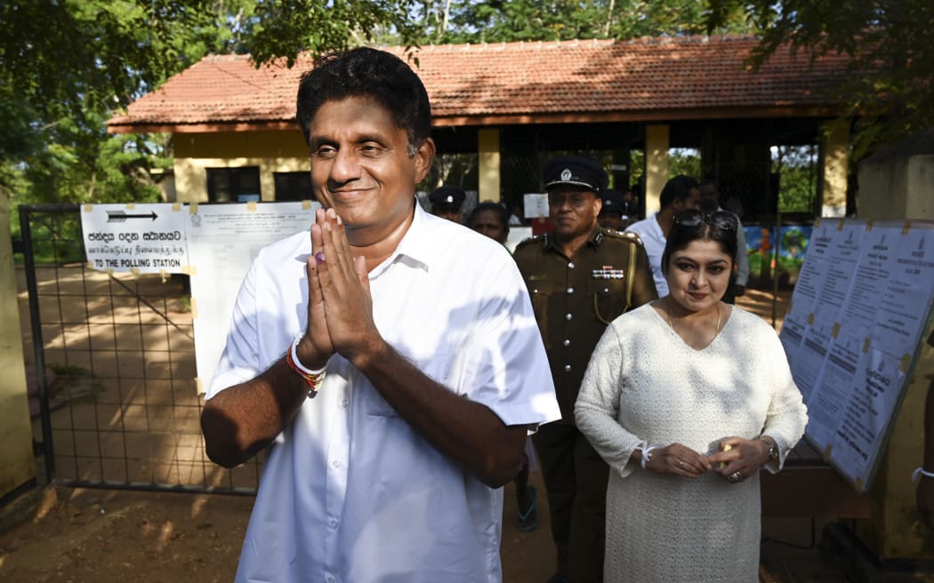 Deputy leader of the ruling United National Party (UNP) and New Democratic Front presidential candidate Sajith Premadasa from Sri Lanka