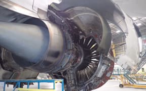 A damaged engine of one of the aircraft affected by the design flaw.