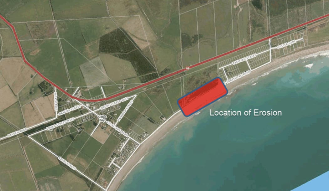 Diagrams in the council agenda shows where the erosion zone is.