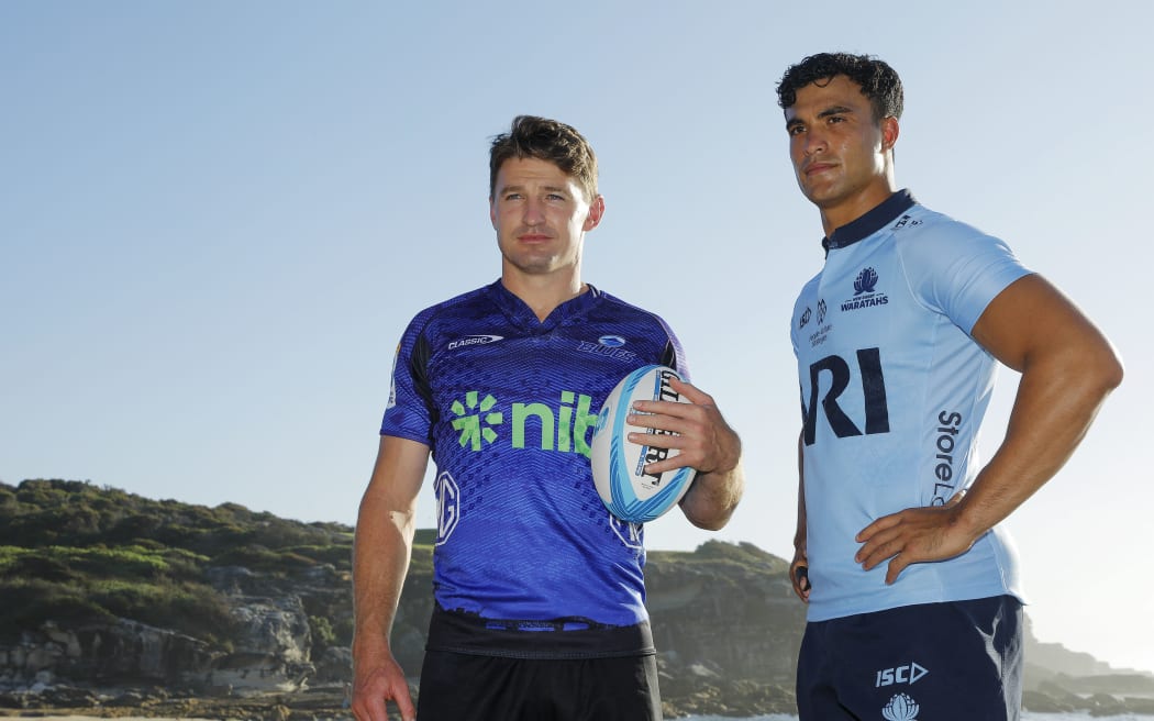 Beauden Barrett and Joseph-Akuso Suaalii.