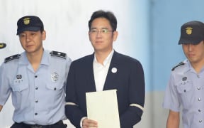 Lee Jae-yong arriving at Seoul Central District Court.