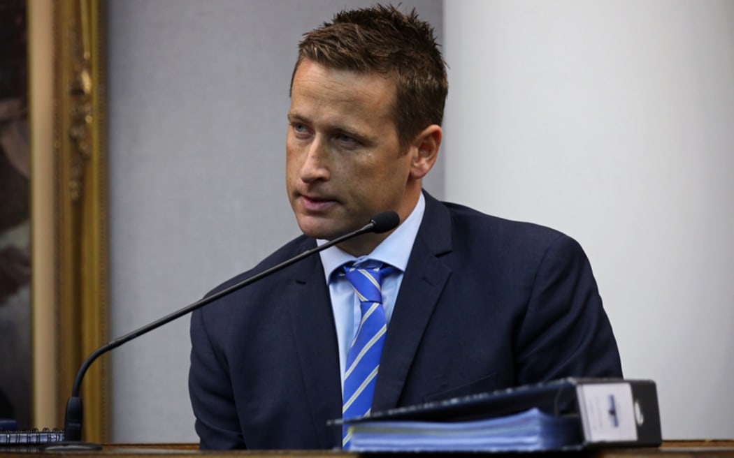 Private investigator Tim McKinnel being questioned by the crown.