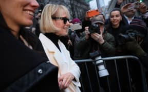 E. Jean Carroll leaves Manhattan Federal Court in New York, following the conclusion of her civil defamation trial against Donald Trump in January 2024.
Mandatory Credit:	Michael M. Santiago/Getty Images/File via CNN Newsource