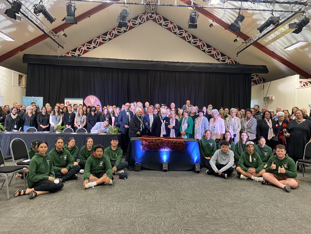 The signing of the Tākai Herei partnership between mana whenua and Wellington City Council.