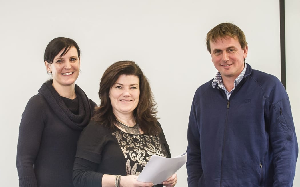From left: UYFB facilitator Justine Kidd, AWDT executive director Lindy Nelson and facilitator Sam Orsborn at one of the UYFB pilot programmes held in 2014.