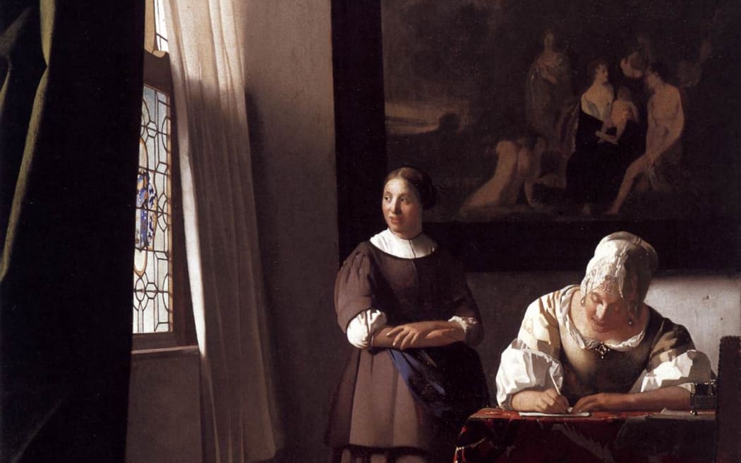 Lady Writing a Letter with Her Maid