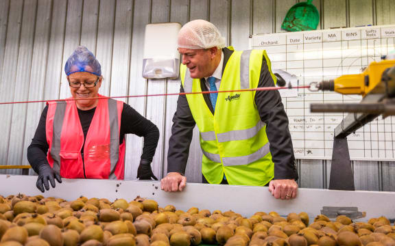 National leader Todd Muller at Apata Group Limited in Katikati on 28 May 2020.