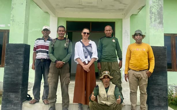 VSA worker Diane Clayton with Timor-Leste Forestry Rangers.