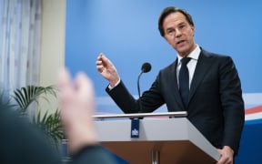 Dutch Prime Minister Mark Rutte speaks during a press conference in The Hague after the resignation of his cabinet.